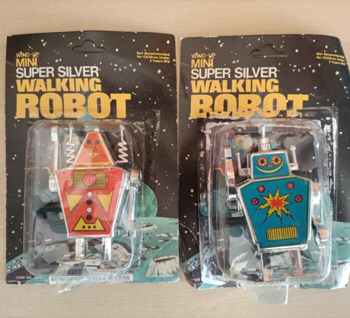 Robot da collezione super Silver Walking Wind-Up